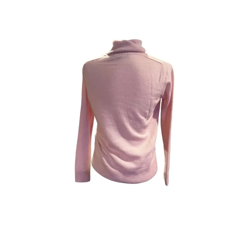 QUINCE Mongolian 100% Cashmere Pink Turtleneck Sweater in Size Small - Picture 3 of 6